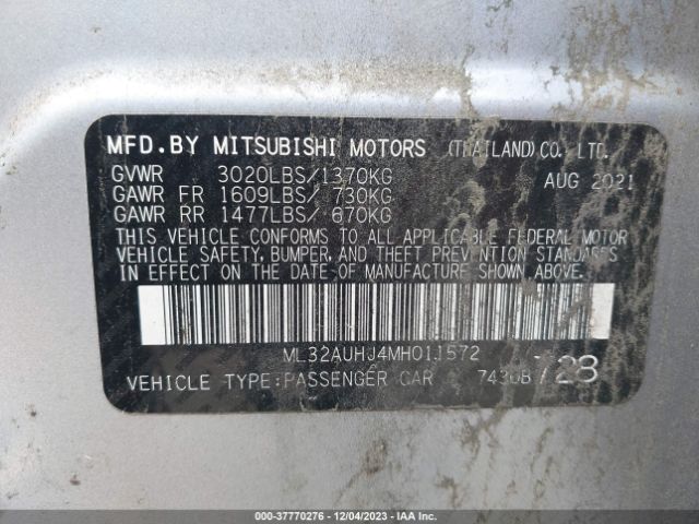 2021 MITSUBISHI MIRAGE ML32AUHJ4MH011572 Photo 8