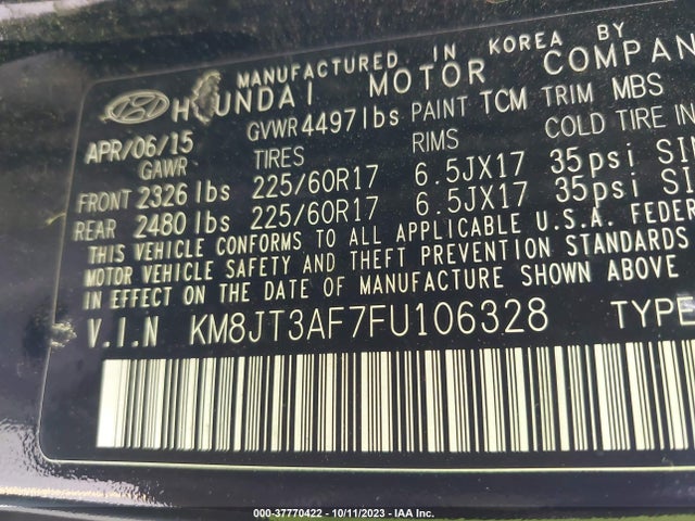 Hyundai TUCSON GLS 2015 KM8JT3AF7FU106328 Image 9