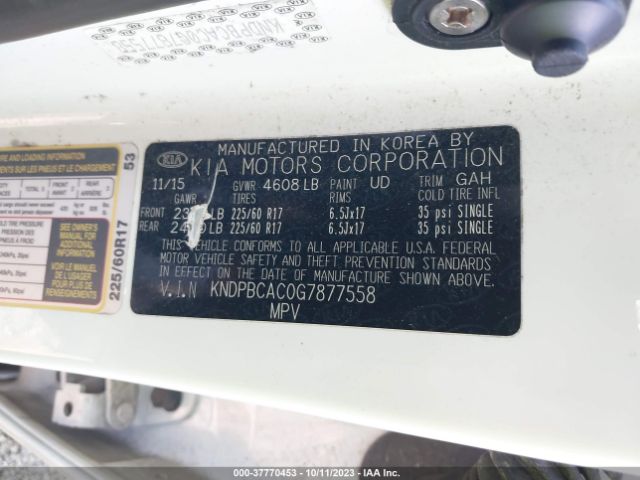 KNDPBCAC0G7877558 KIA Sportage Lx