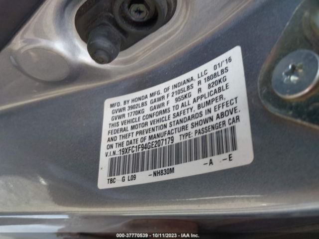 19XFC1F94GE207179 Honda Civic Sedan Touring