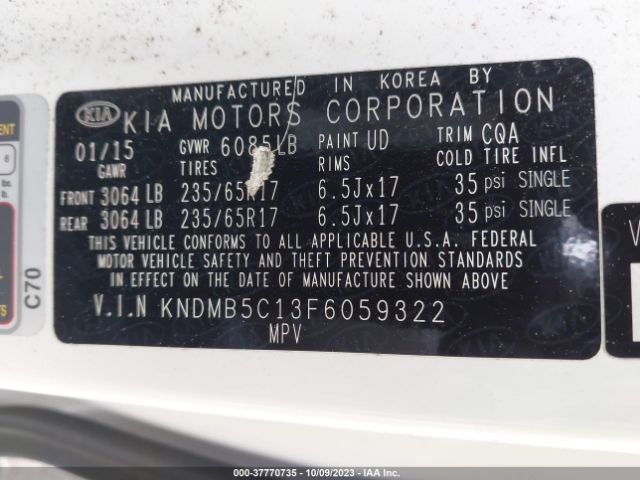 KNDMB5C13F6059322 KIA SEDONA LX