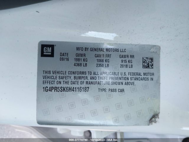 1G4PR5SK6H4116187 Buick Verano Sport Touring