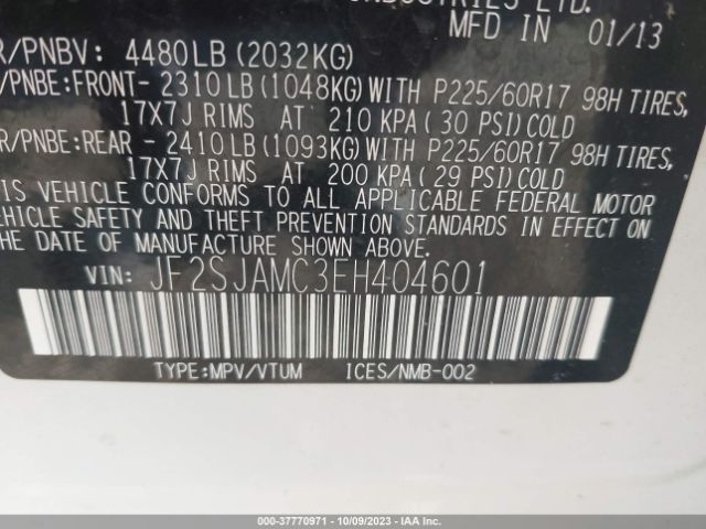 JF2SJAMC3EH404601 Subaru Forester 2.5i Touring