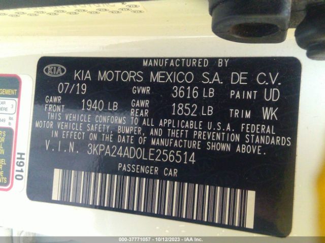 3KPA24AD0LE256514 KIA RIO S