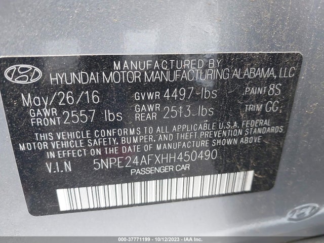 Hyundai SONATA SE 2017 5NPE24AFXHH450490 Image 9