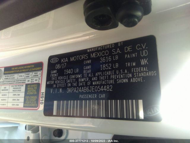 3KPA24AB6JE054482 KIA RIO LX