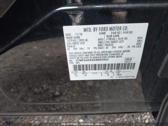 Ford Edge Titanium 2019 2FMPK4K9XKBB03922 Image 9