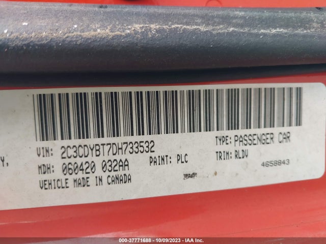 2013 DODGE CHALLENGER R/T VIN: 2C3CDYBT7DH733532