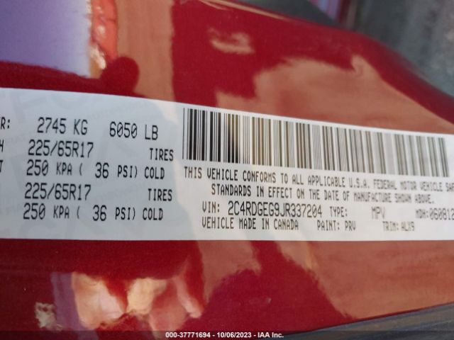 2018 DODGE GRAND CARAVAN 2C4RDGEG9JR337204 Photo 8