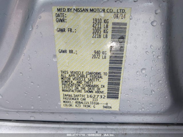 Nissan Altima 2.5 Sv 2015 1N4AL3AP7FC162732 Image 9