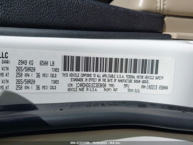 1C4RDHDG1EC323030 Dodge DURANGO LIMITED