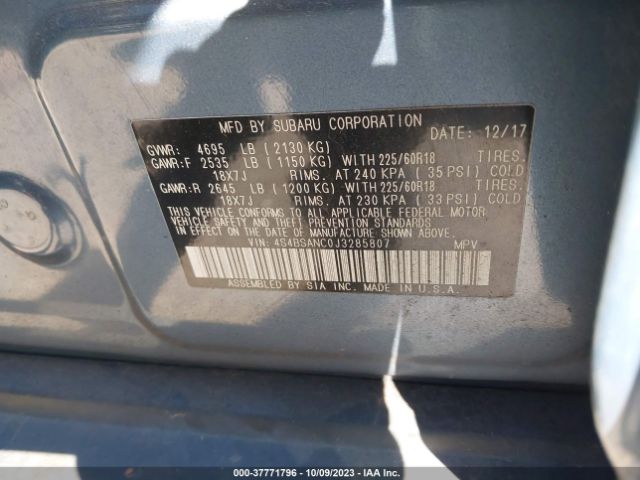4S4BSANC0J3285807 Subaru Outback Limited