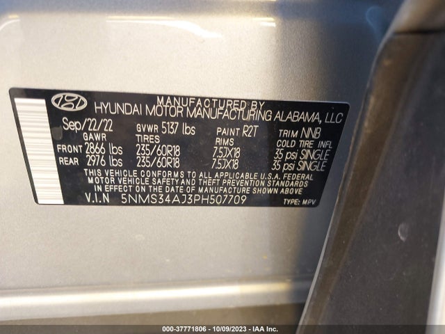 Hyundai Santa Fe Sel 2023 5NMS34AJ3PH507709 Image 9