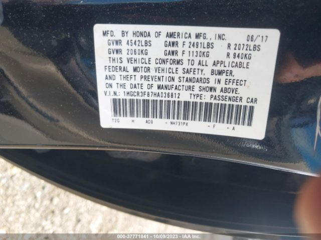1HGCR3F87HA036812 Honda Accord Sedan Ex-l V6