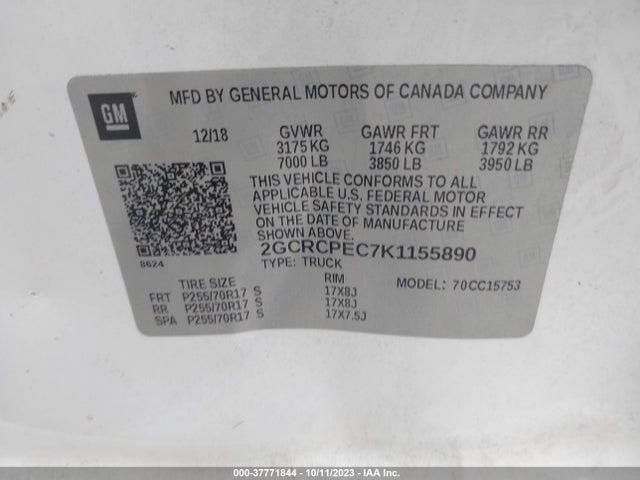 Chevrolet Silverado 1500 Ld Lt 2019 2GCRCPEC7K1155890 Image 9