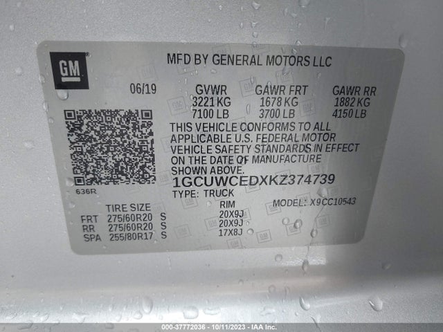 Chevrolet Silverado 1500 Lt 2019 1GCUWCEDXKZ374739 Image 9