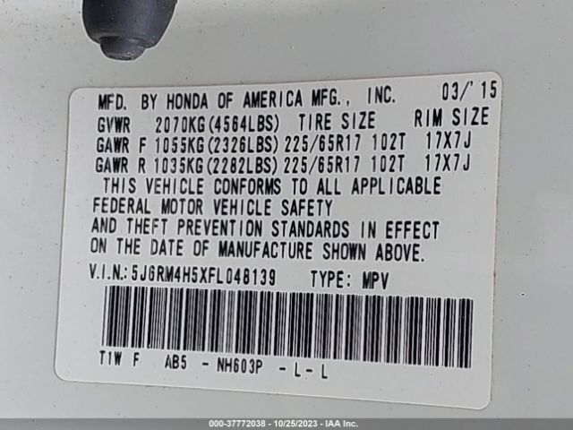 5J6RM4H5XFL048139 Honda CR-V EX