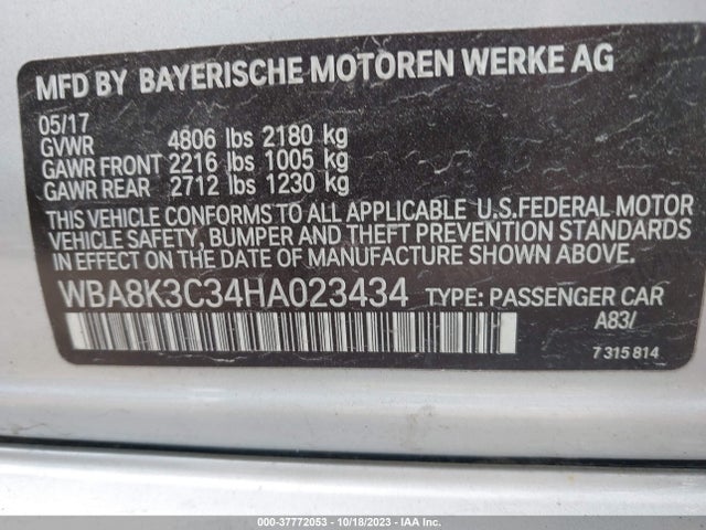 BMW 330i Xdrive 2017 WBA8K3C34HA023434 Image 9