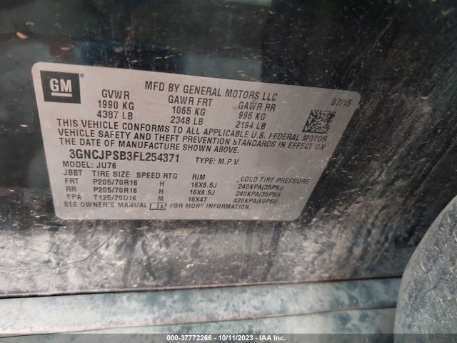 Chevrolet Trax 1ls 2015 3GNCJPSB3FL254371 Image 9