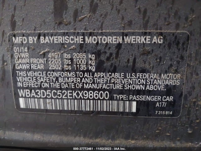 BMW 328d Xdrive 2014 WBA3D5C52EKX98600 Image 9