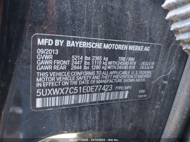 5UXWX7C51E0E77423 BMW X3 Xdrive35i