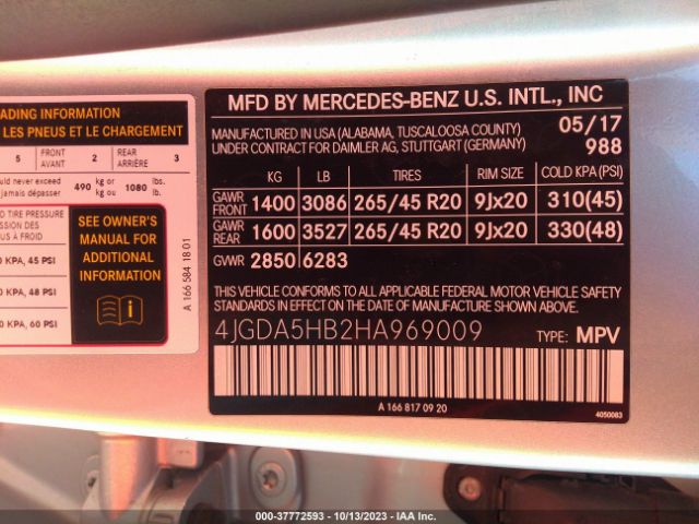 4JGDA5HB2HA969009 Mercedes-Benz Gle Gle 350