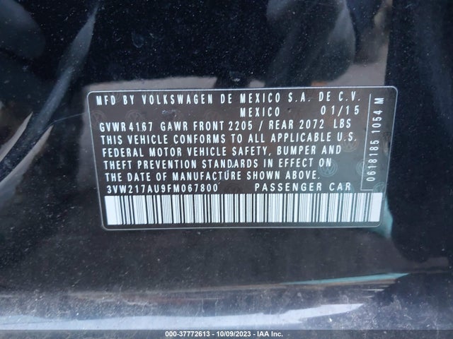 3VW217AU9FM067800 Volkswagen Golf Tsi S