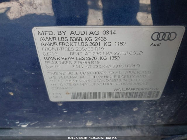 WA1LFAFP7EA098378 Audi Q5 Premium Plus