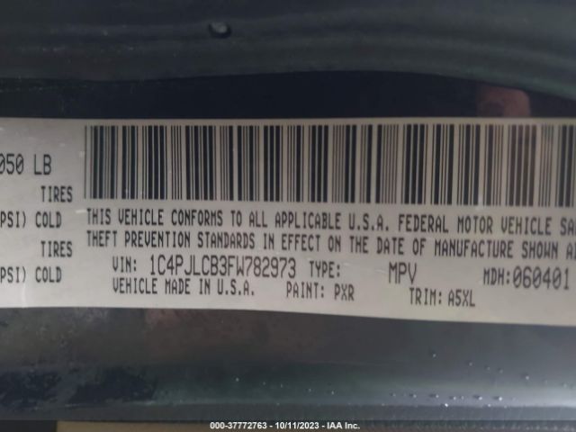 1C4PJLCB3FW782973 Jeep Cherokee Latitude