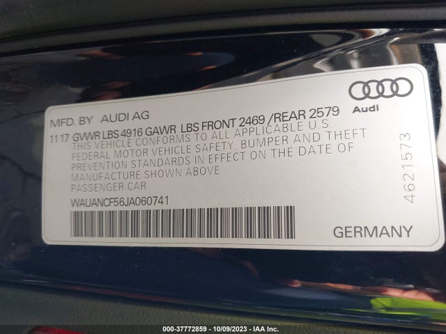 WAUANCF56JA060741 Audi A5 2.0t Premium