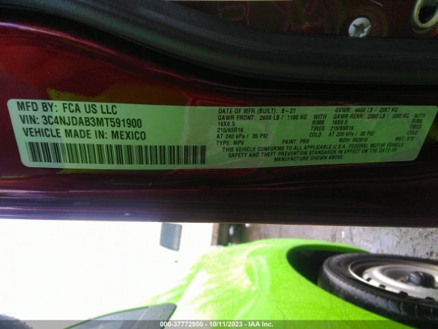 3C4NJDAB3MT591900 Jeep Compass Sport