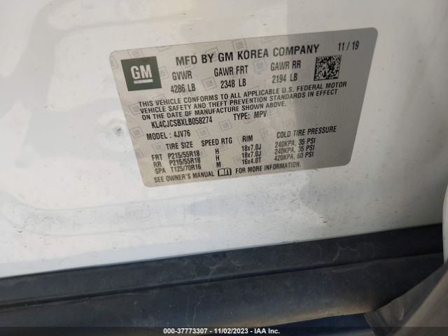 2020 BUICK ENCORE KL4CJCSBXLB058274 Photo 8
