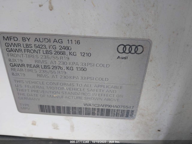 WA1C2AFPXHA075547 Audi Q5 2.0t Premium
