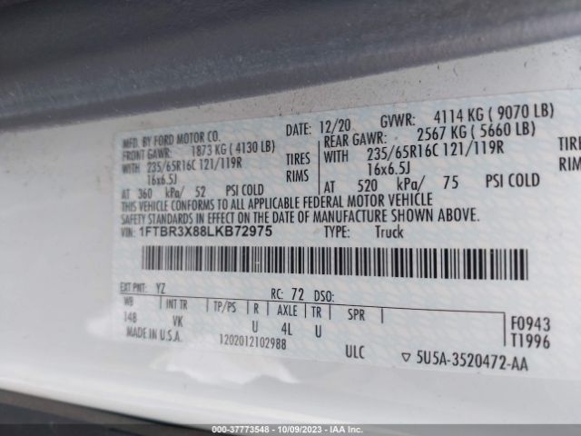 1FTBR3X88LKB72975 Ford TRANSIT CARGO VAN