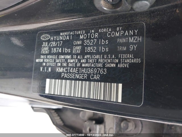 Hyundai Accent Value Edition 2017 KMHCT4AE1HU369763 Image 9