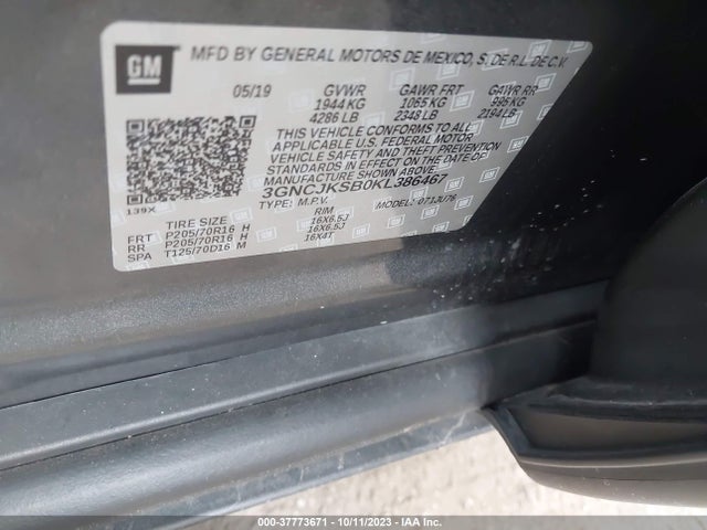 Chevrolet TRAX LS 2019 3GNCJKSB0KL386467 Image 9
