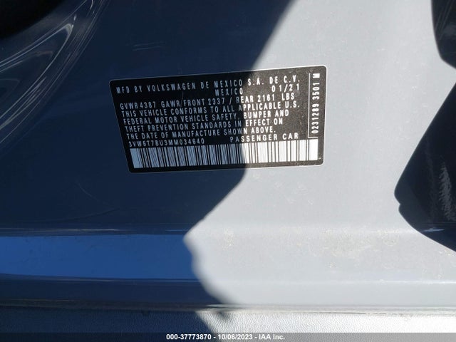 3VW6T7BU3MM034640 Volkswagen Jetta Gli S/autobahn