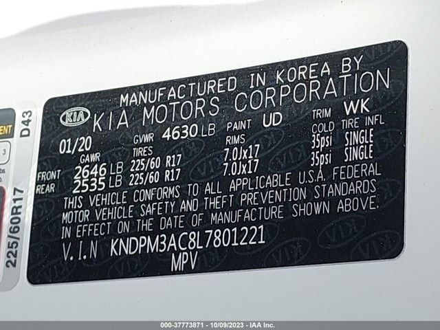 KIA Sportage Lx 2020 KNDPM3AC8L7801221 Image 9