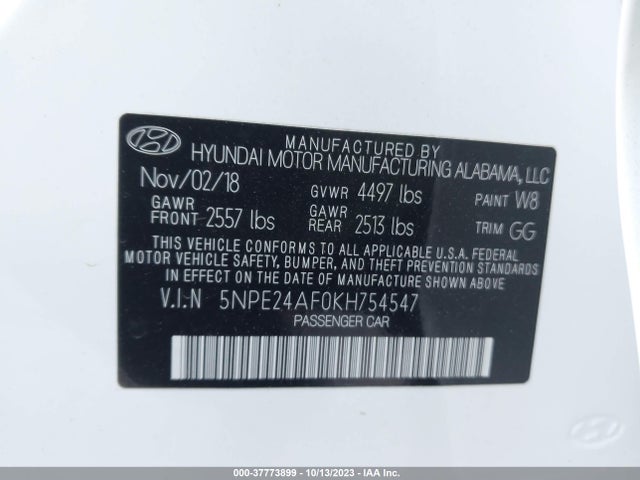 Hyundai SONATA SE 2019 5NPE24AF0KH754547 Image 9