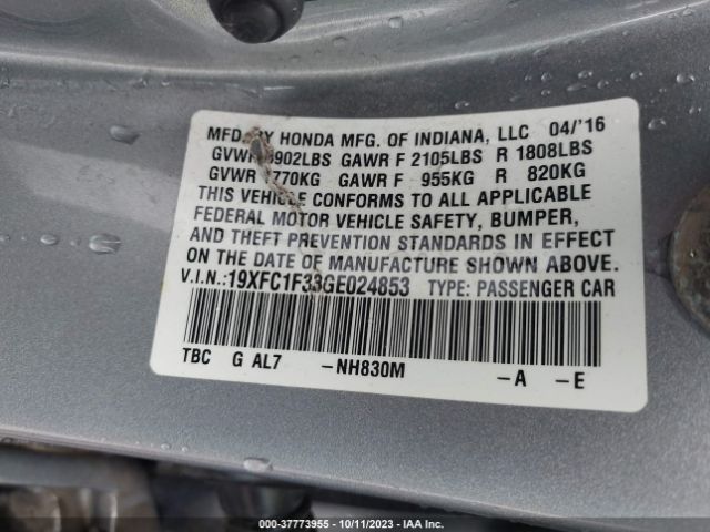 19XFC1F33GE024853 Honda Civic Ex-t