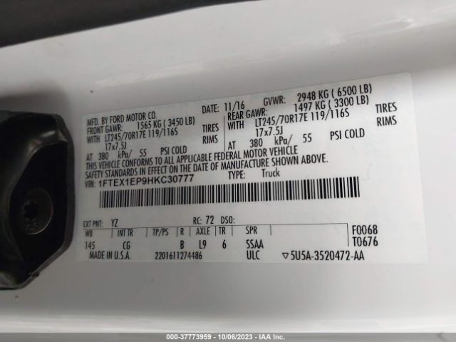 1FTEX1EP9HKC30777 Ford F-150 Xl