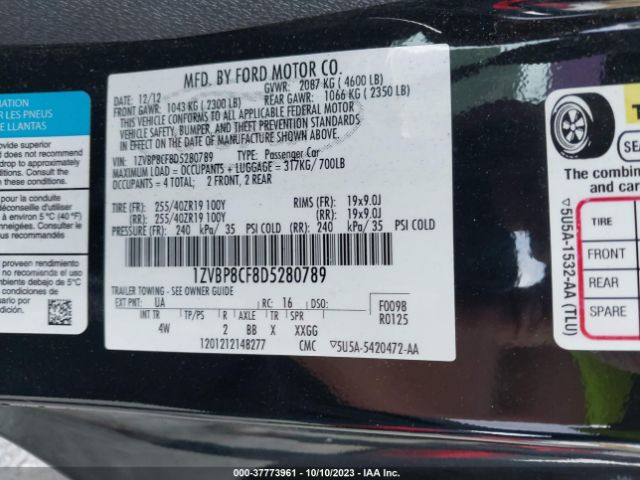 2013 FORD MUSTANG 1ZVBP8CF8D5280789 Photo 8