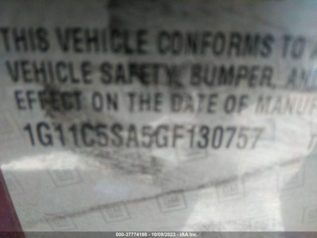 1G11C5SA5GF130757 Chevrolet Malibu Limited Lt