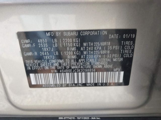 4S4BSEJC3K3298856 Subaru Outback Limited