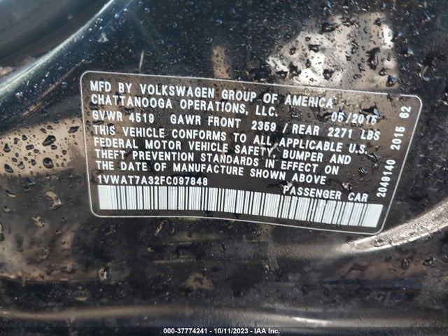 1VWAT7A32FC097848 Volkswagen Passat 1.8t Limited Edition