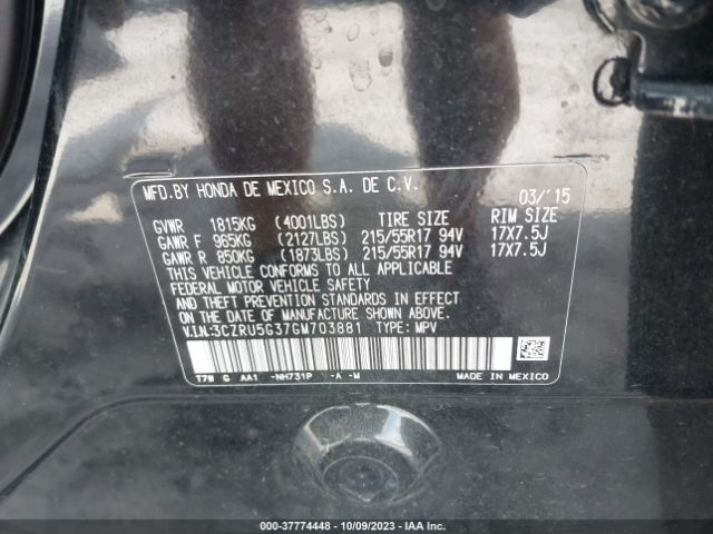 3CZRU5G37GM703881 Honda HR-V LX