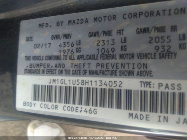 2017 MAZDA MAZDA6 JM1GL1U58H1134052 Photo 8