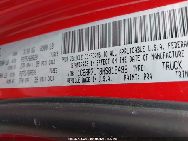 1C6RR7LT8HS819499 RAM 1500 Big Horn
