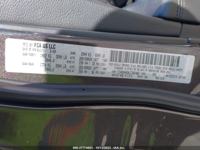 1C4RDHAG0LC307483 Dodge Durango Sxt Plus
