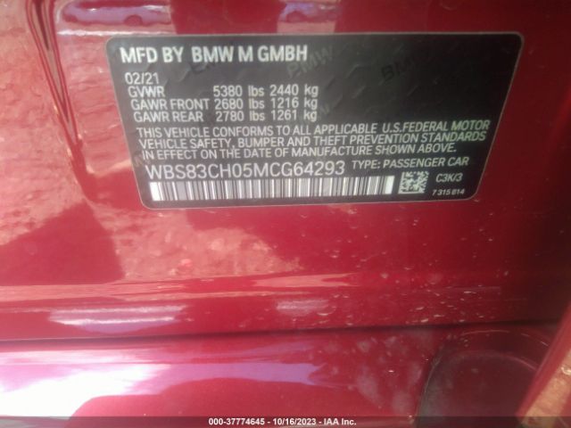 WBS83CH05MCG64293 BMW M5